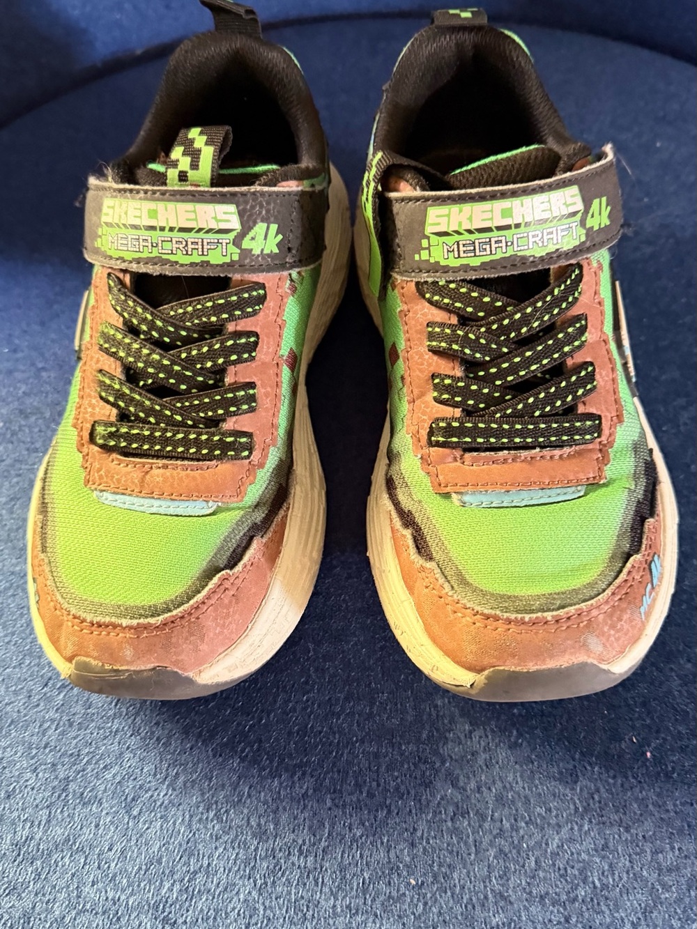 Skechers Mega-Craft 4K Kids' Green and Brown Sneakers with Black Accents